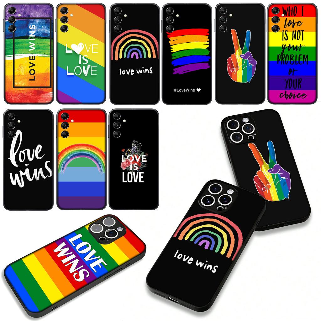 Gay Lesbian LGBT Rainbow Pride Phone Cover Case for Samsung Galaxy S25 S24 S22 S23 FE Ultra Plus A56 A05 A06 A15 A16 A55 S7 Edge