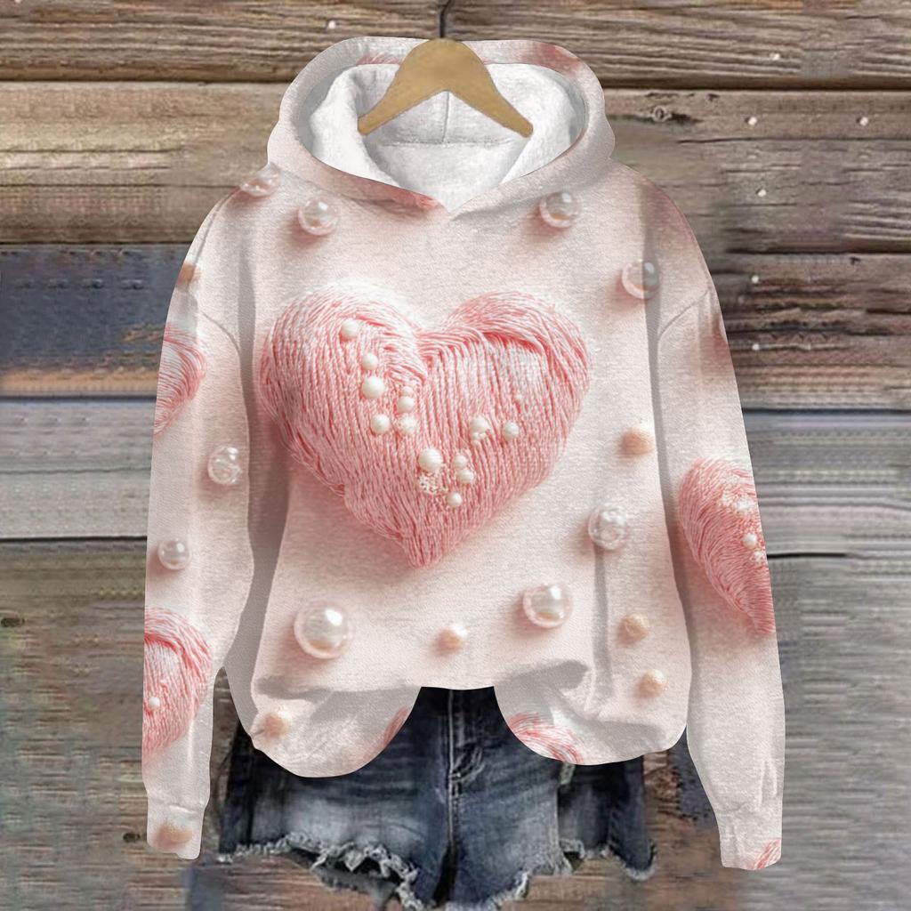 Женская плюшевая теплая повседневная куртка с принтом ко Дню святого Валентина, зимняя куртка