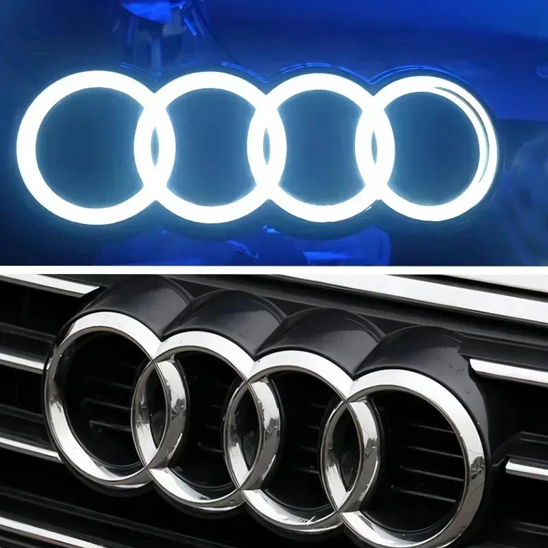 A 4-ring logo LED dynamic light front grille lamp A A3A4A5A6A7A8S3 S4 S5 S6 S7 Q3 Q5 Q7 black and silver.Quick delivery