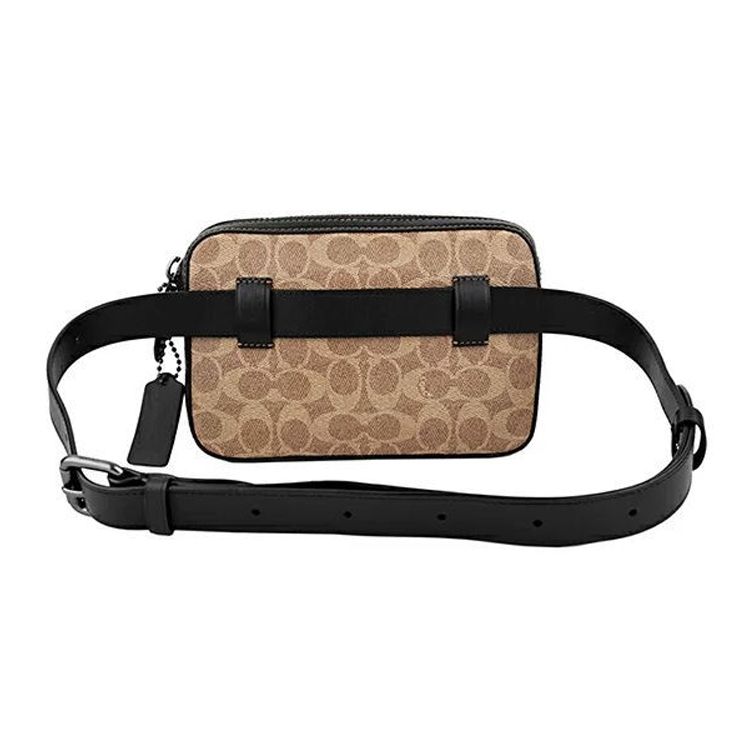 Coach Metropolitan 21 Классический Монограмма Color Block Кожа с фактурой 'pebble' Поясная сумка Маленькая мужская поясная сумка Хаки 69355-JIKHA