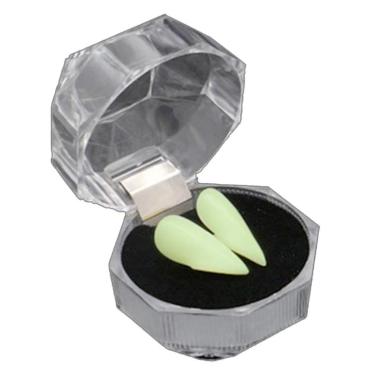 Halloween Vampire Teeth Environmentally Resin A Pair Horror Denture Props With Tooth Gel Easy Mount Cosplay Props Decor