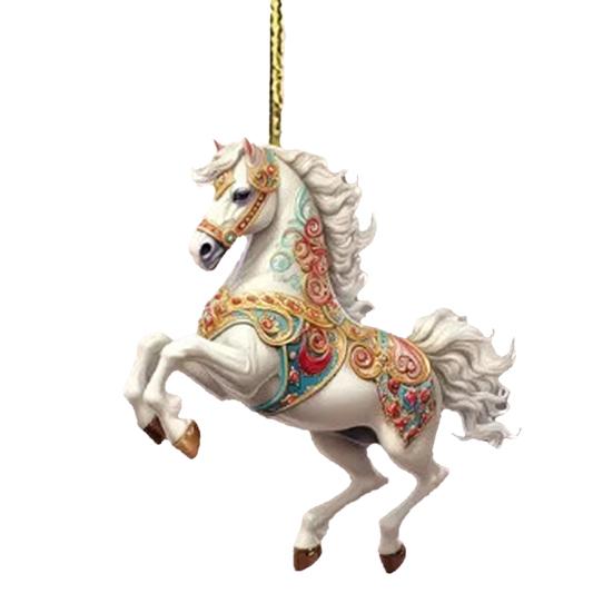 Рождественское украшение в виде лошади 2D плоское акриловое украшение на рождественскую елку подарки с лошадьми для женщин любителей лошадей фермеров друзей