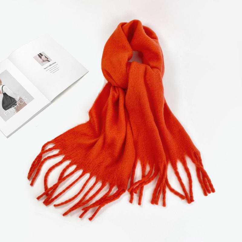 European and American scarves, solid color hippocampus hair circumference, vacuum packaging, labeling, autumn and winter warm scarves