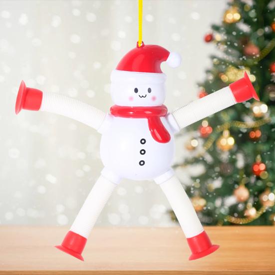 Рождественские Поп-трубки для наполнения чулка для малышей, детей, телескопические присоски, игрушка Санта-Клаус/Олень, фиджет-трубки, сенсорная игрушка для девочек и мальчиков