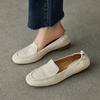 Чао мягкий~ новая одинарная обувь кожаные лоферы на одной педали 2025 осень новая неглубокий вырез универсальная обувь на плоской подошве