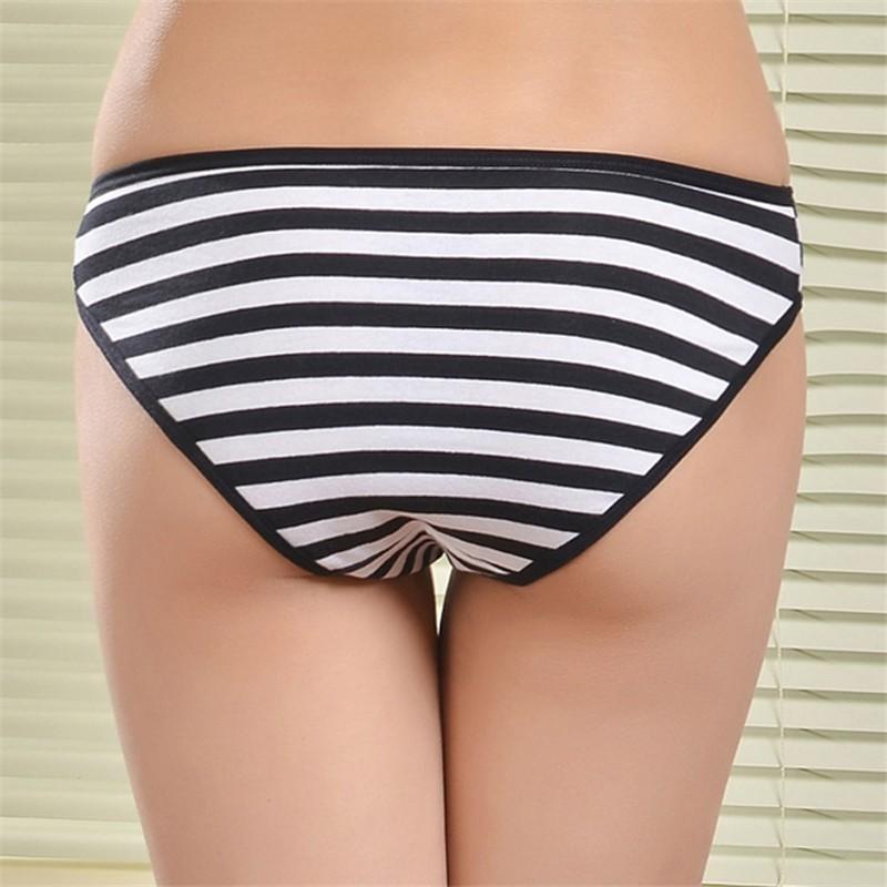 Cotton Panties for Woman Sexy Lace Underwear Briefs Set Lingerie Girls Ladies Bikini Underpants Striped Print Knickers 10Pcs/set