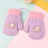 Baby Warm Gloves Plus Fleece Cold-proof Gloves Lanyard Gloves