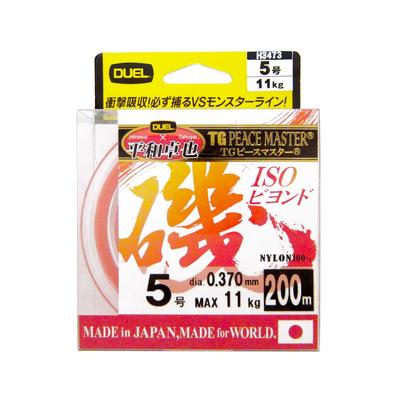 DUEL Леска нейлоновая 5 TG Peace Master Iso Beyond 200м 5 Прозрачно-оранжевый Изо рыбалка Фукасэ H3473 №. Нет.