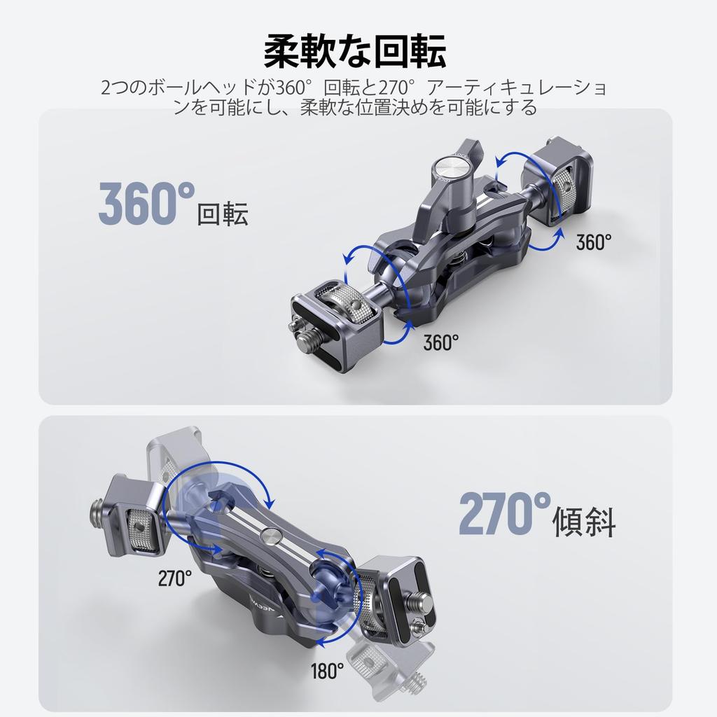 Шарнирный кронштейн NEEWER Magic Arm, легкий, с шаровой головкой, совместимый с клеткой для камеры, монитора, подсветки UA071, винты 1/4" и 3/8/анти-скручивание