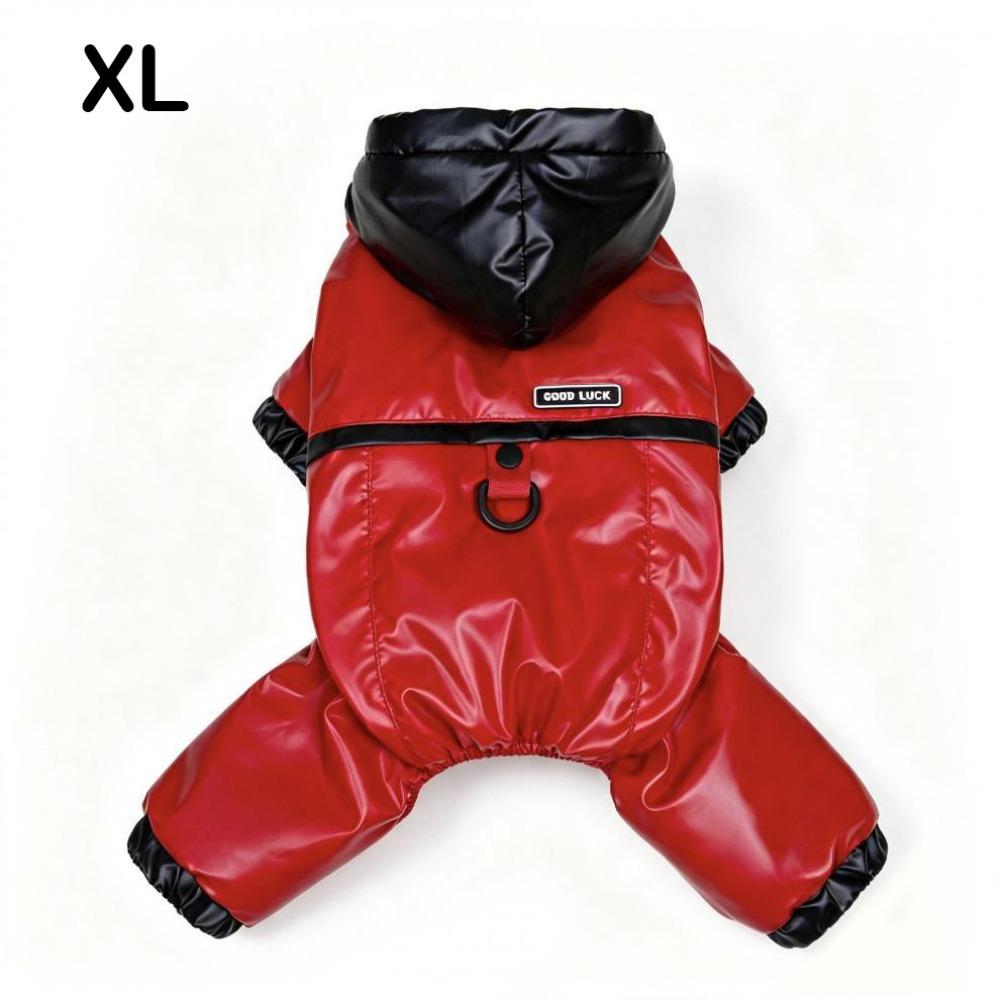 Hooded Four-Legged Dog Costume Glossy Finish Warm Dog Jacket New Puppy Outfit for Cold Weather