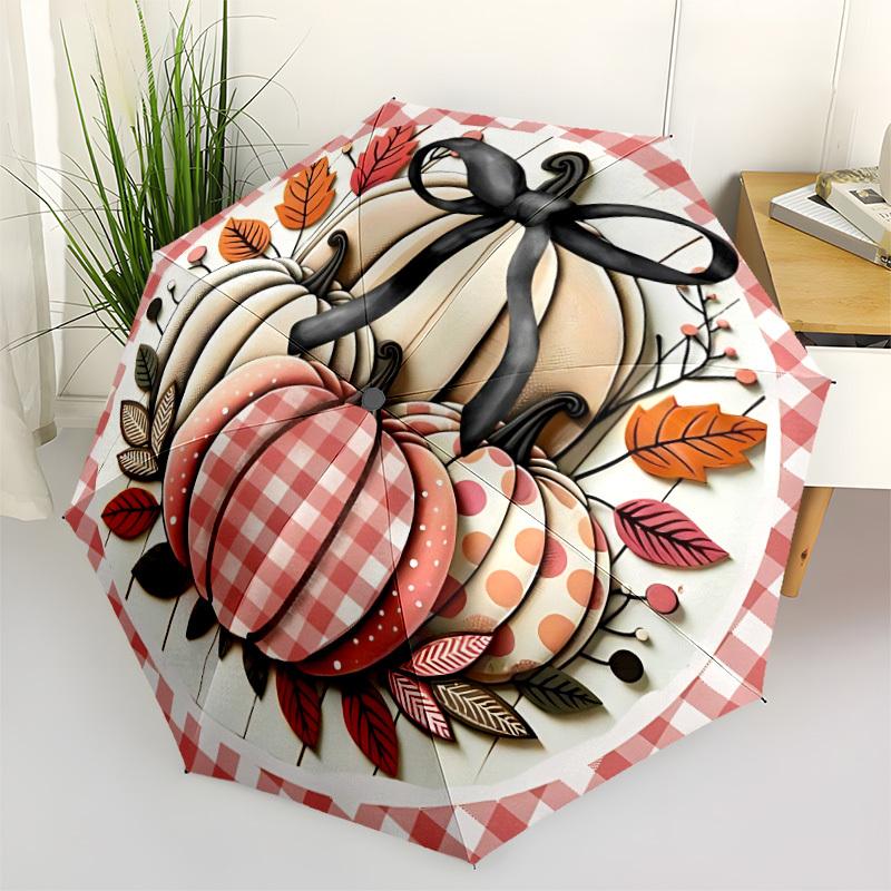 1pc Pumpkin Decor Automatic Open/Close Umbrella, Lightweight for Women/Men, Perfect Gift - for Everyday or Holiday Eventsyy251127055