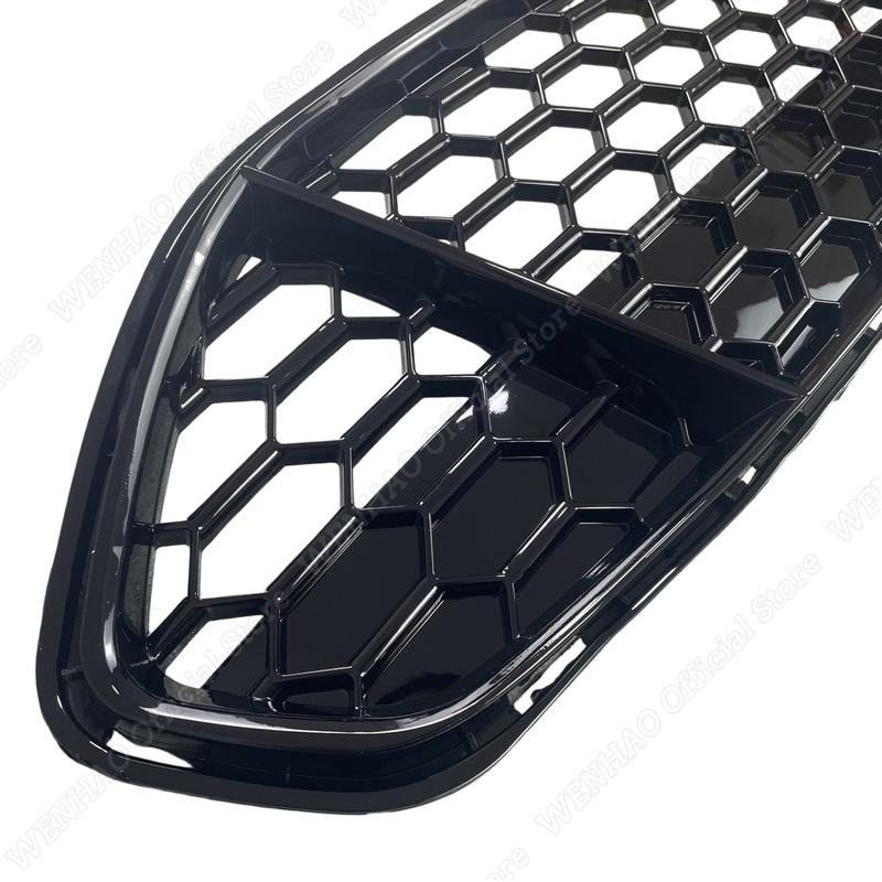 Car Front Bumper Radiator Grille For Ford Fusion Mondeo 2013-2016 Honeycomb Mesh Center Racing Grille Cover Gloss Black ABS