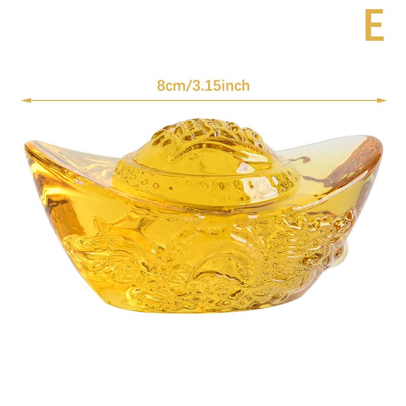 Китайский стиль Цитрин слиток золото хрустальное стекло цветная глазурь богатство деньги фэн-шуй ремесленные фигурки домашний декор