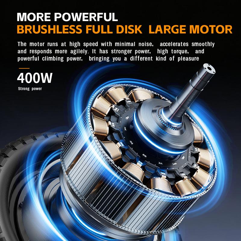 LOOKRUN G11 Foldable E-Bicycle 400W Brushless Motor 48V 13Ah Lithium Battery 14" Wheels 45-80KM Range Disc Brake