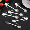 6 шт. подвесная ложка для чашки, милая кофейная ложка, чайная ложка, переносная нержавеющая сталь, столовая посуда для мороженого с длинной ручкой