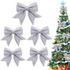 5Pcs/Set 14cm Sparkling Bow Christmas Decorations Xmas Tree Pendant Ornament for Home Decor New Year Party DIY Bows Decorations