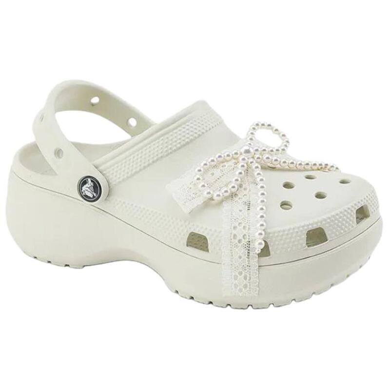 Crocs Жемчужное кружево, обувь-облако с отверстиями, женская, белая