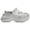 SMFK x Crocs Маленький кит Сверкающий цветок Удобные и универсальные туфли с отверстиями Женские Серебристые