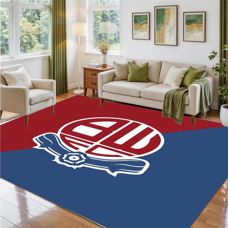 Bolton Wanderers FC Design Crystal Velvet Rug Soft Decorative Mat for Bedroom Entrance