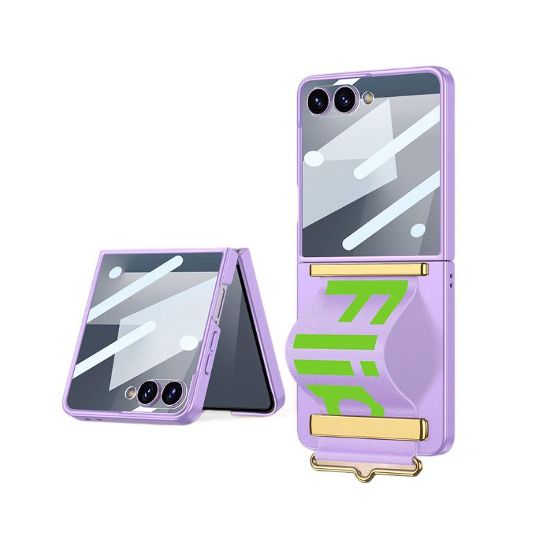 Ультратонкий модный браслет-чехол для Samsung Z Flip7 - Однотонный с противошпионской защитной пленкой