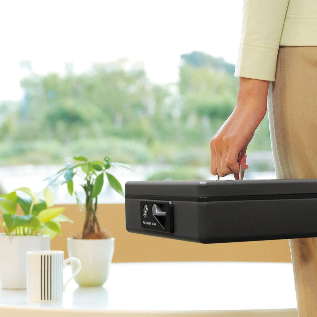 Plus Портативный Ш300 x Г240 x Темный Сейф, Маленький, 80мм, Серый, 13-126