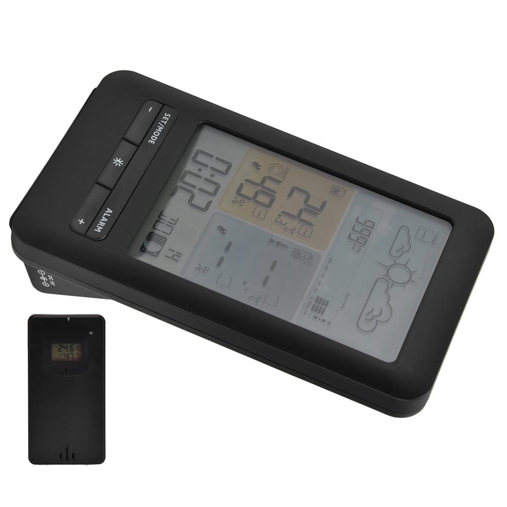 Часы с погодой для дома, комнатный наружный измеритель температуры и влажности, прогноз погоды, часы с цветным экраном