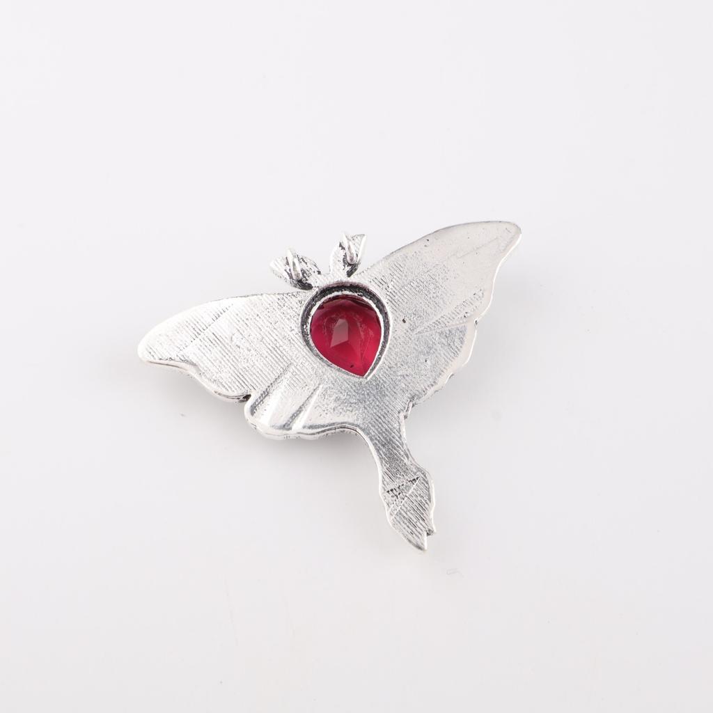 Pink Rubellite Gemstone 925 Sterling Silver Jewelry Chain Pendant 1.2" For Girl CP-31-6