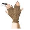Stylish Fall Layering Sleeves Women Ribbed Wrist Arm Warmers, Stretchy Cable Knitted Fingerless Gloves, Versatile Covers for Driving Soft Warm Mitten,