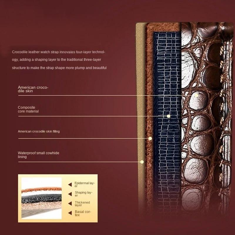 Ремешок для часов из крокодиловой кожи аллигатора 12 14 16 18 20 22 24 мм для мужчин и женщин Longines Master Omega с пряжкой-бабочкой