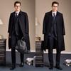 Antônio Men's Long Cashmere Wool Blend Business Overcoat