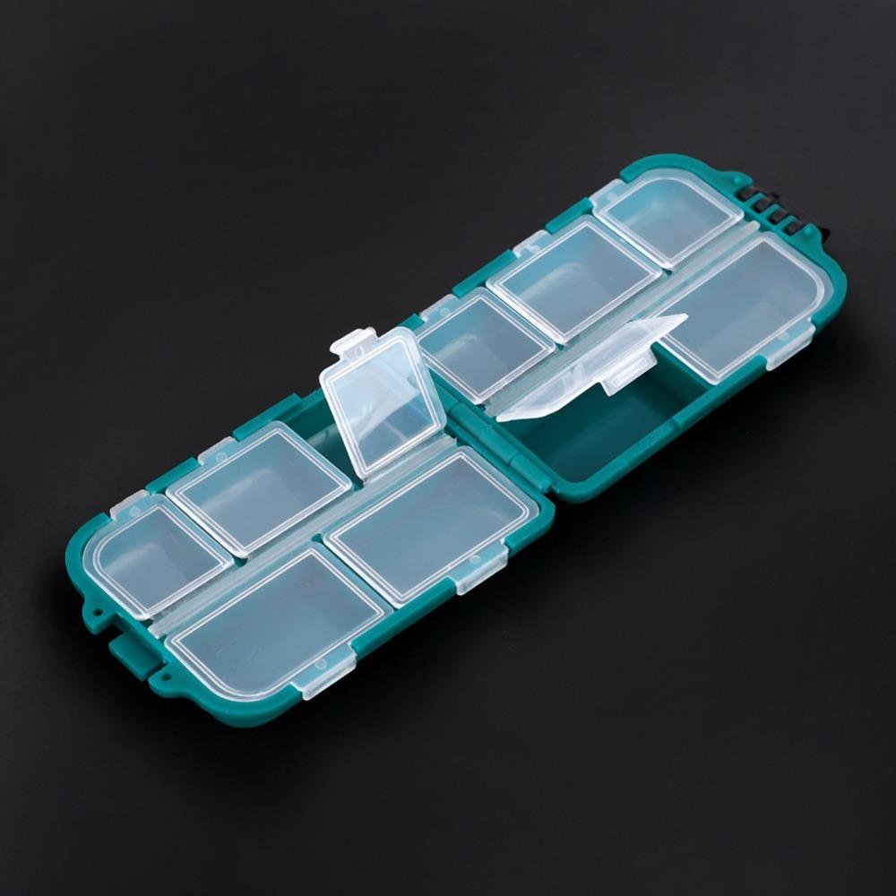 3PCS Double Layer Fishing Baits Box 10 Slots Lure Storage Box Hooks Storage Case Fly Fishing