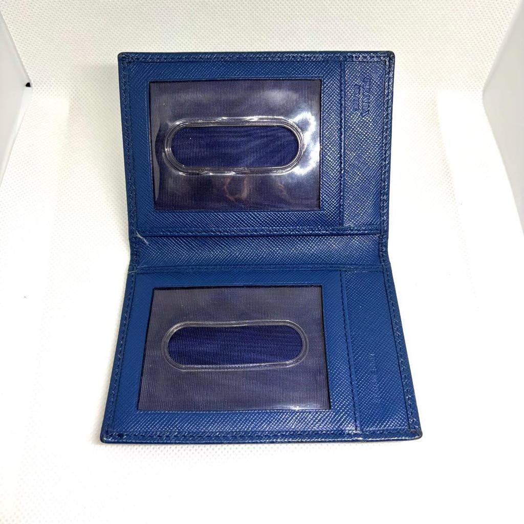 Used PRADA Saffiano Leather Card Case Pass Case