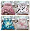 Family Bedding Single Double Bed Full Size Bedding Plum Flower Pattern Pillowcase and Quilt Cover Flower Print Noble Washable Home Decoration