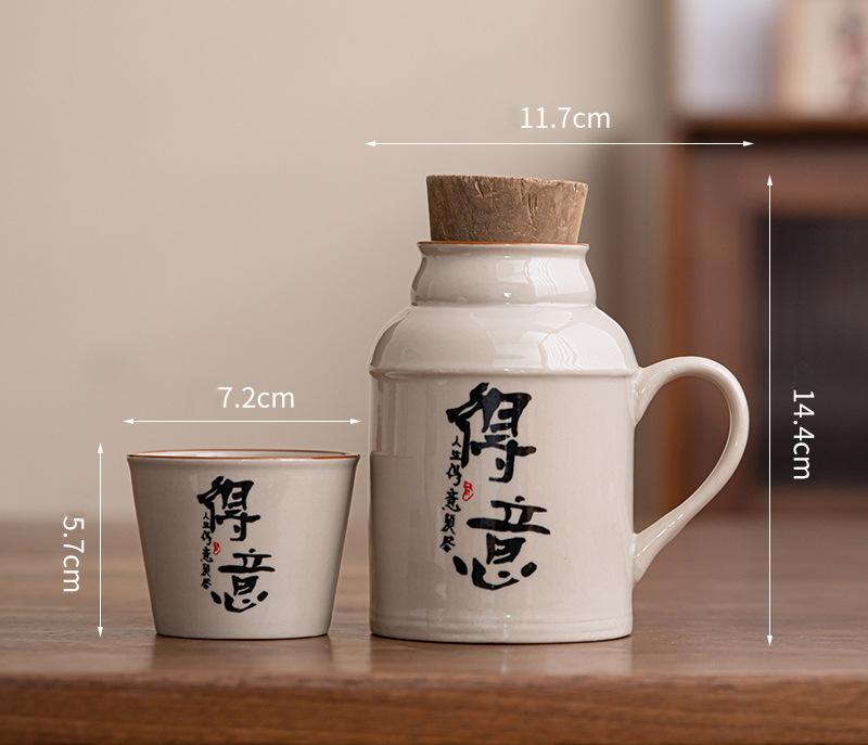 Керамические кружки с пробковой пробкой термосы с ручкой бутылка для воды большой емкости изолированная чашка для горячего чая кофе классическая посуда для напитков