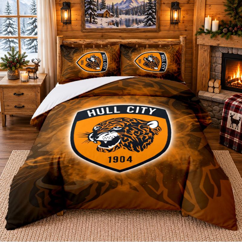 Printed 3Pcs Bedding Set Hull FC Pattern Bed Sheet Pillowcase For Bedroom Decor