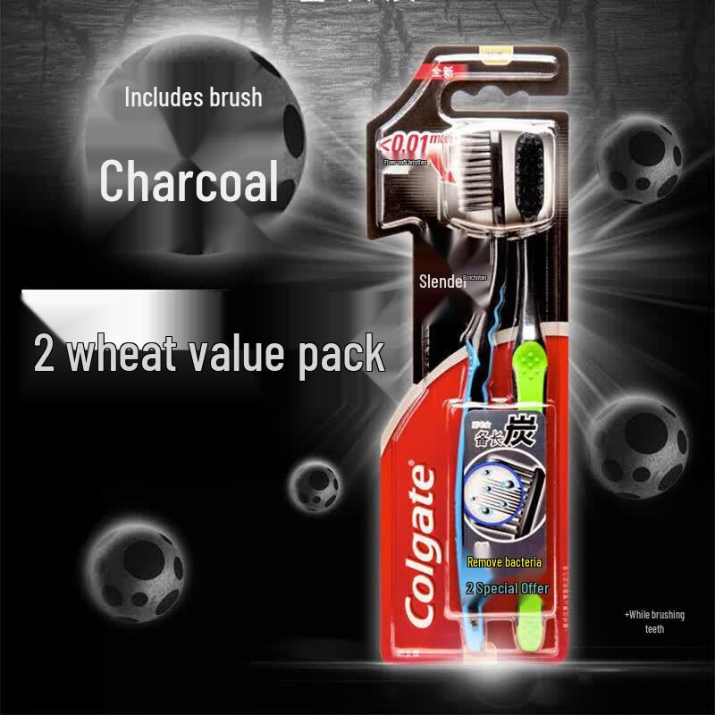 Colgate Slim Soft Charcoal Toothbrush & Mouthwash Oral Care Set