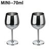 Новый мини-стакан из нержавеющей стали объемом 70 мл для коктейлей, креативный металлический бокал для бара, ресторана, бокал для шампанского, бокал для красного вина, барная посуда, чашка