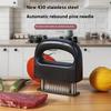 1 шт., тендерайзер для мяса из нержавеющей стали с 48 иглами, тендерайзер для стейков из нержавеющей стали, тендерайзер для мяса, размягчитель ребер, эргономичная ручка, позволяет легко размягчить стейки