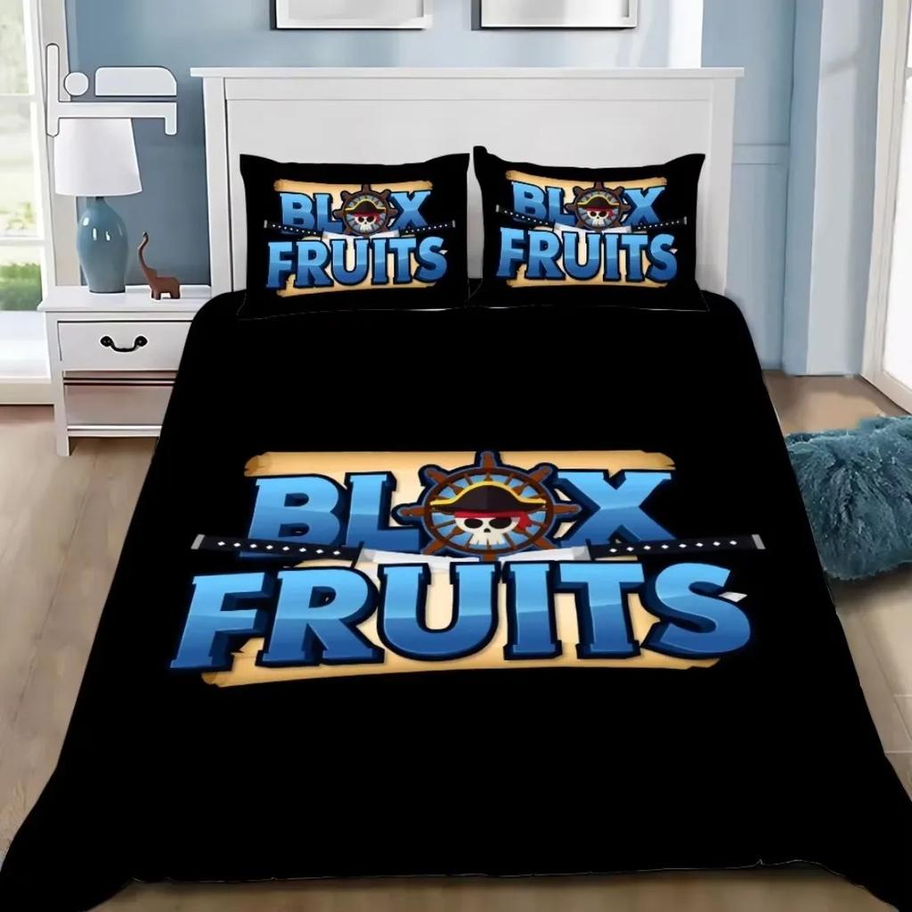 3D Game Bedding Set B-Blox F-Fruits Cartoon Duvet Cover Set Soft Skin-Friendly Single Double King Size For Kids Home Textiles