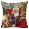 Christmas Pillowcase, Home Bedside Cushion, Linen Short Plush Printed Halloween Sofa Pillow