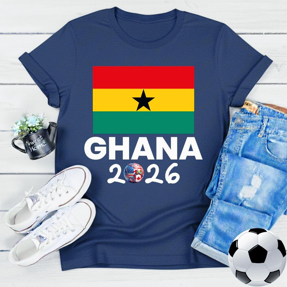 Ghana 2026 Flag TShirt Patriotic Supporter Tee Men Women Summer Fashion Crewneck Cotton Tops Soccer Part Supplies Clothing