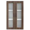 Wall Mounted Glass Cabinet PORTO Brown Oak Effect 60 x 31 x 100 cm