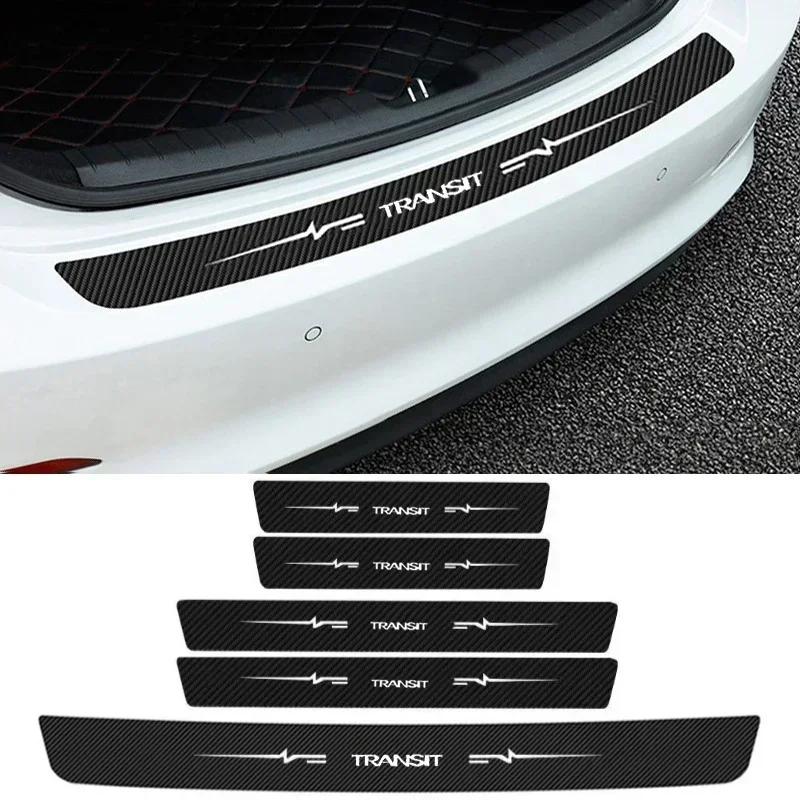 KLYE5 Car Door Sill Protector Stickers For Ford TRANSI Logo Badge Waterproof Decals Guard Plate Bumper Anti-Scratch Auto Accessories