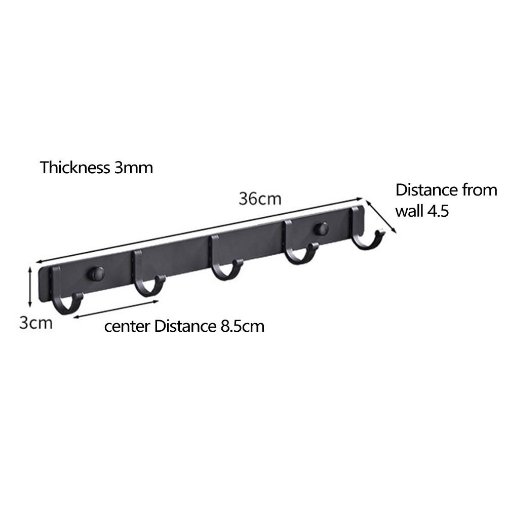 Алюминиевая настенная вешалка для пальто, полотенец, шляпы, вешалка для одежды, ванная комната, 3/4/5/6 крючков