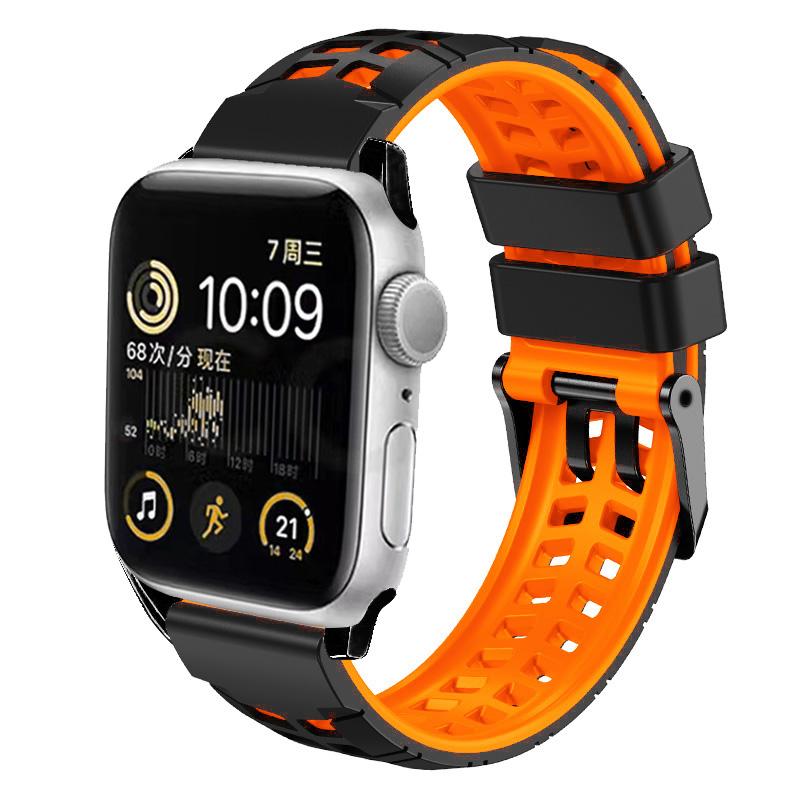 Watch Strap for Apple Watch Series 10 42mm/9 8 7 41mm/SE (2023) SE (2022) SE 6 5 4 40mm/3 2 1 38mm Dual Color Wrist Band Adjustable Silicone Strap