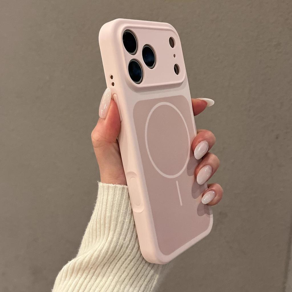 Применимо к чехлу для мобильного телефона iPhone17ProMax, двухцветный жидкий силикон, магнитное крепление, кнопка Apple 16ai, всестороннее покрытие объектива