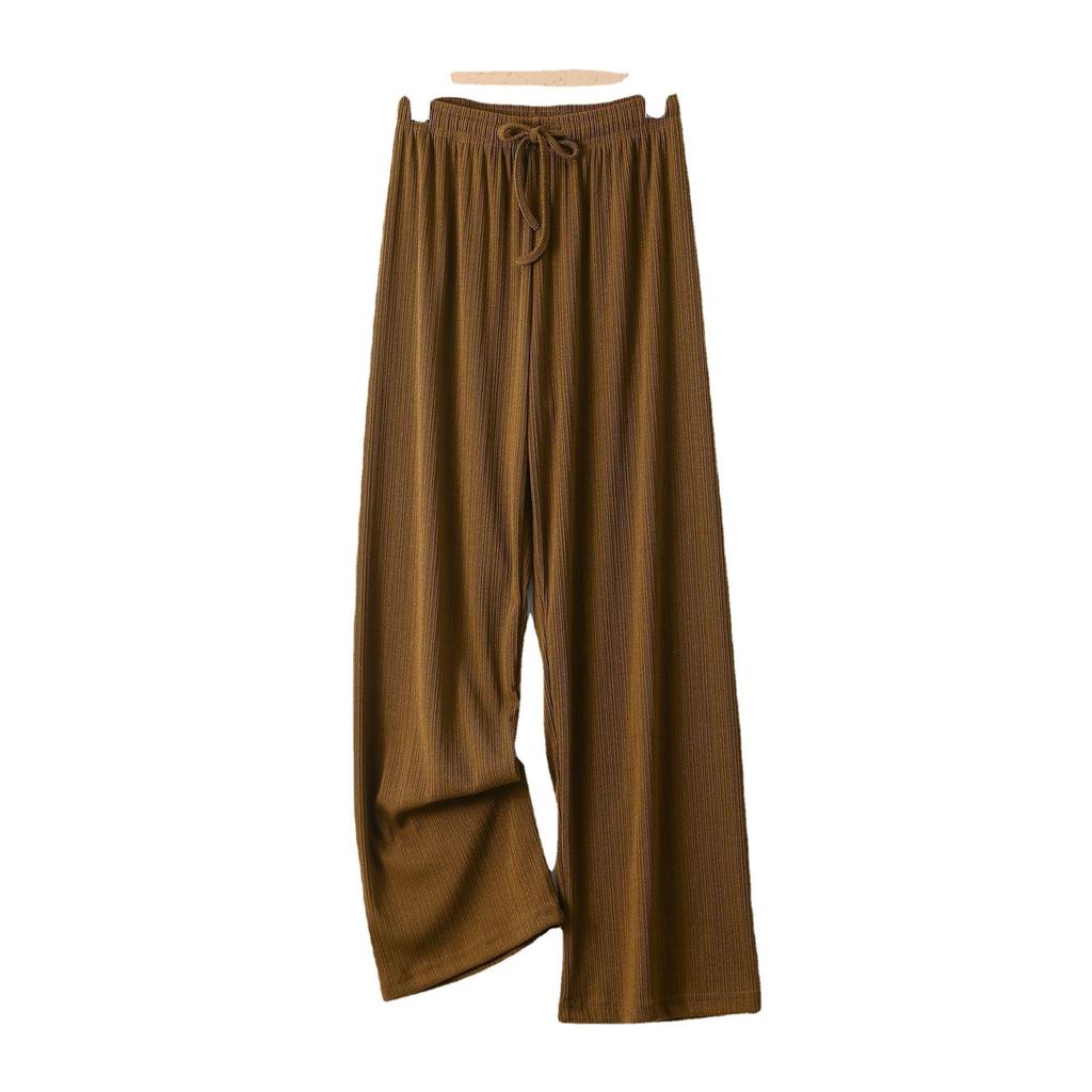 Women's Spring/Summer Ice Silk Wide-Leg Pants: High Waist, Slim Fit, Anti-Mosquito, Cool & Stylish