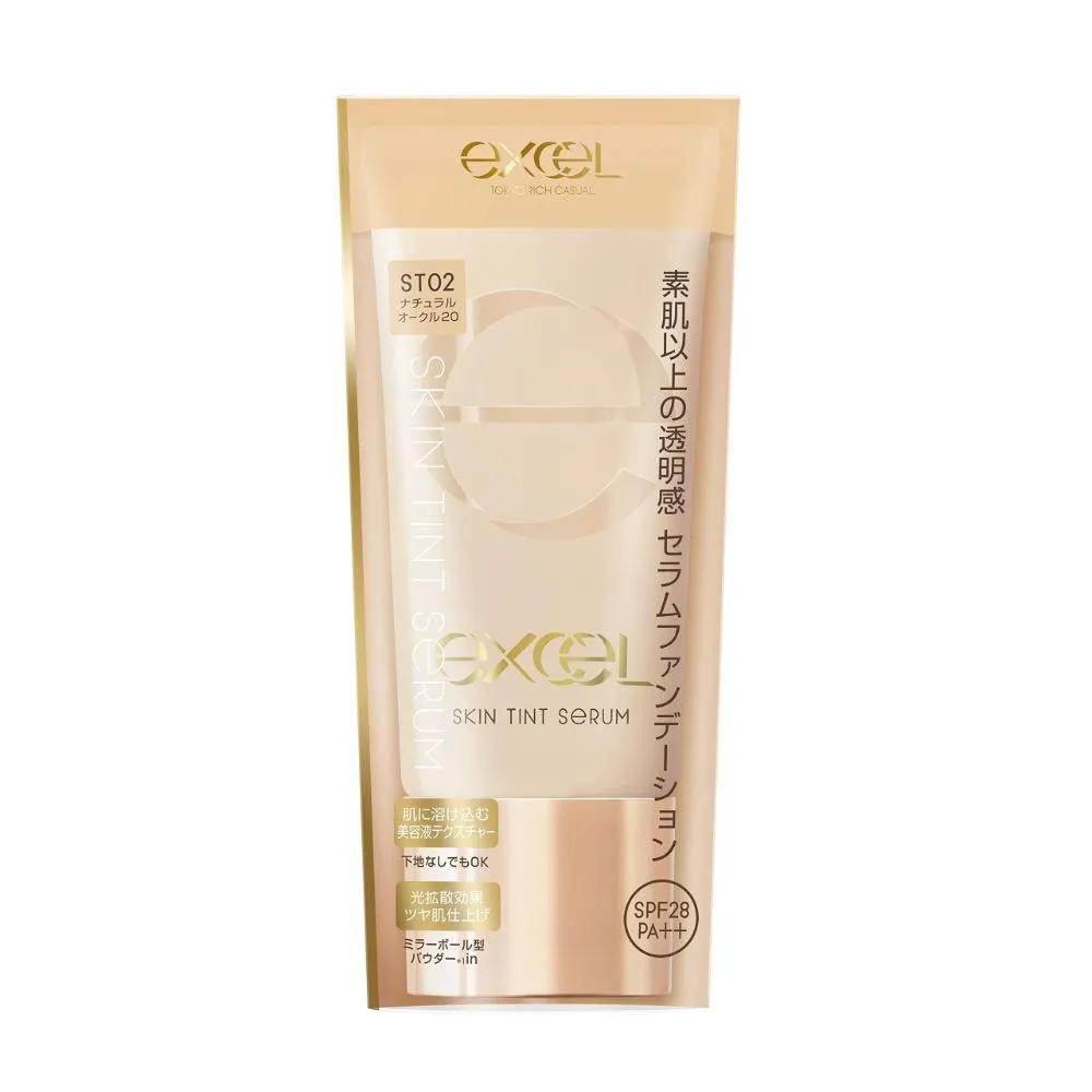 Excel Skin Tint Сыворотка-тональная основа 35 г ST02 Натуральный Охра 20 Набор из 2 штук