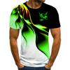 Summer Round Neck 3D Gradient Eagle Print Top Fashionable Casual Short Sleeved Men's T-shirts
