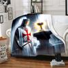 1pc Blanket Knights Templar1 Print Design, Lightweight Blanket for Sofa, Bed- Soft &Warm, Gift for All Seasons like Christmas, Halloween